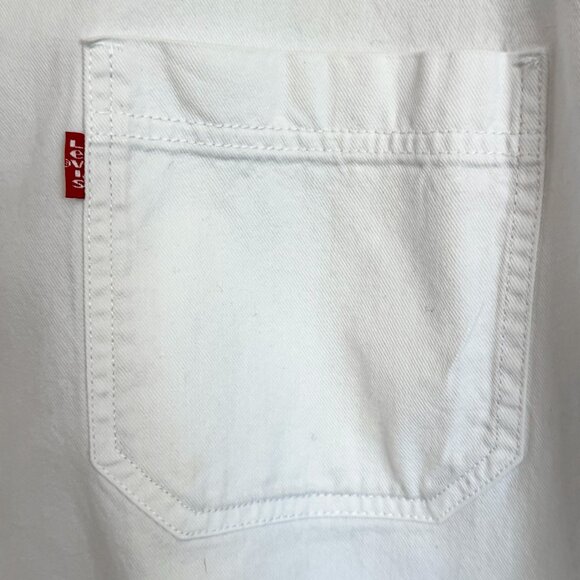 Vintage Levi's Red Tab Denim Shirt XL White Button Up 90s Y2K Normcore Revival - Picture 3 of 9